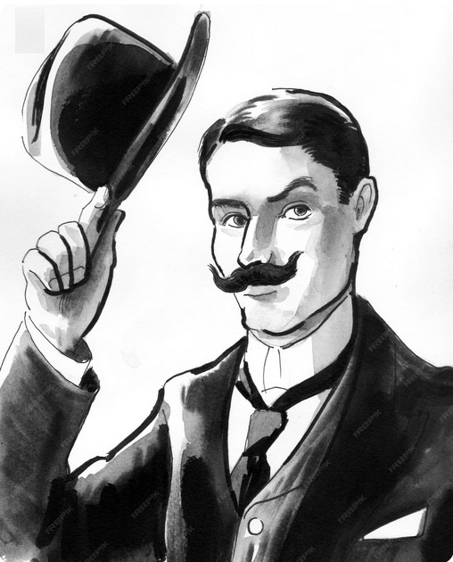 Un gentlemen qui salut avec son chapeau